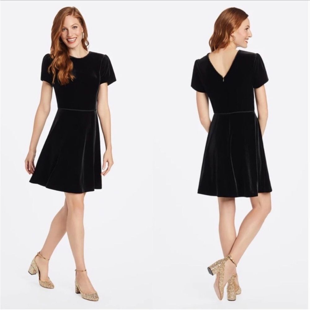 Draper James Black Velvet Dress